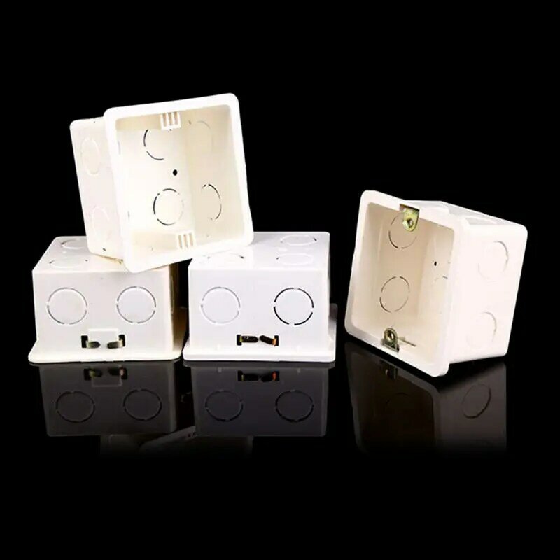 80x80 PVC Junction Box Wall Mount Cassette For Switch Socket Base Switch Bottom Box Electrical Box Accessories