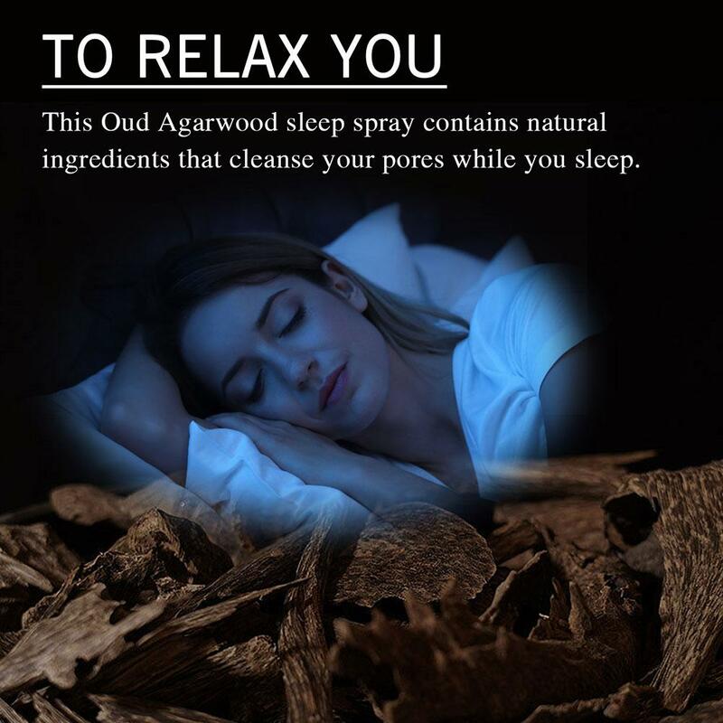 Sleep Mist Ebony e Agarwood Spray, Spray de sono para quarto, Spray de sono profundo de linho, Aromaterapia rápida com asnuthant, C3b1, 60ml