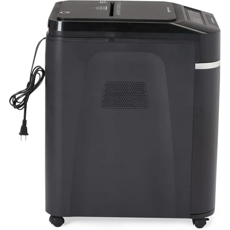 Basics 200-Sheet Auto Feed Cross Cut Paper Shredder with Pullout Basket, Black - NEW
