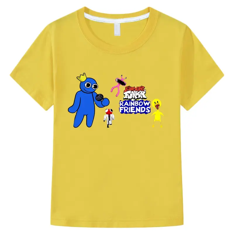 Regenboog Vrienden Esthetische Anime T-Shirts Afdrukken Mode Manga T-Shirt 100% Katoen Jongens/Meisjes T-Shirt Korte Mouw T-Shirt