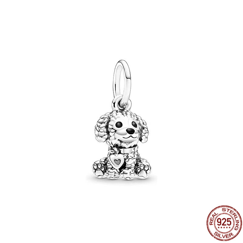 Hot Sale 925 Sterling Silver Sparkling Paw Print Dog Cat Dangle Charm Beads Jewelry Gift Fit Original Pandora Bracelet for Women