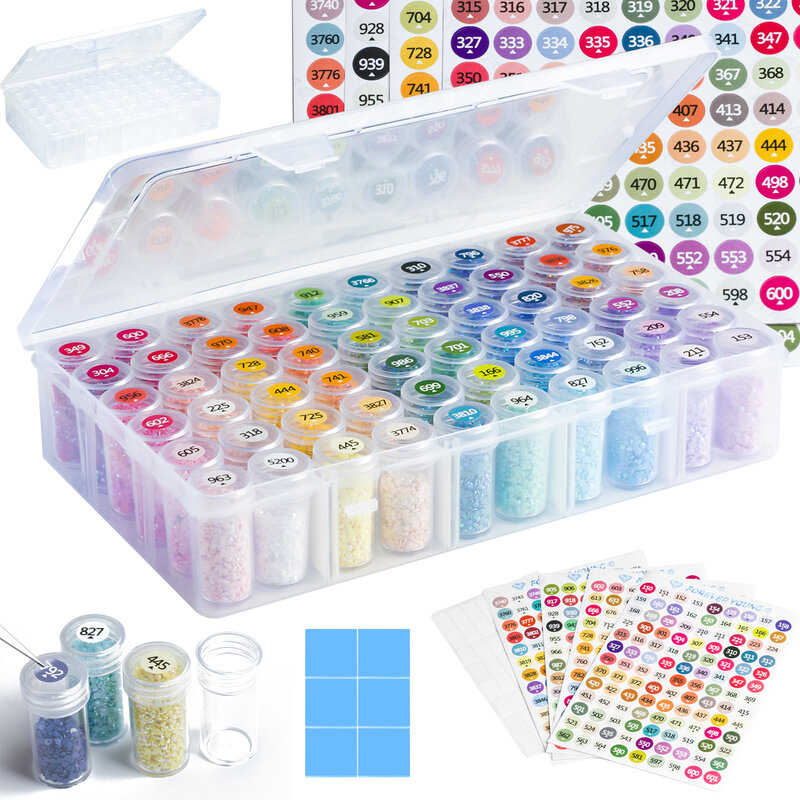 Diamant Schilderen Opslag Containers, 60 Potten Bead Organizer & Diamond Schilderen Labels Voor Diamant Schilderij Accessoires