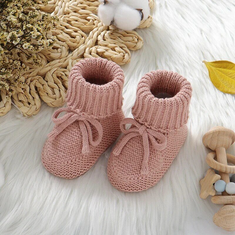 Fashion Infant Baby Girls Shoes 0-18m Solid Color Knitted Newborn Boys Anti-Slip Soft Soled First Walkers Toddler Crib Prewalker