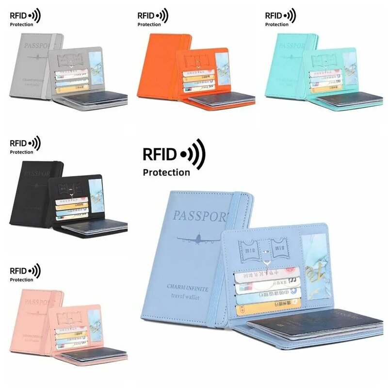 ซองหนัง PU ใส่พาสปอร์ตพร้อมใบประกาศนียบัตรซองใส่หนังสือเดินทาง RFID กระเป๋าใส่หนังสือเดินทาง