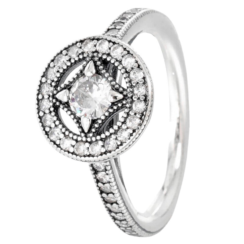 Authentieke 925 Sterling Zilveren Ring Pave Allure Verheven Liefde Hart Glamour Wens Daisy Bloem Ring Voor Vrouwen Cadeau Diy Sieraden