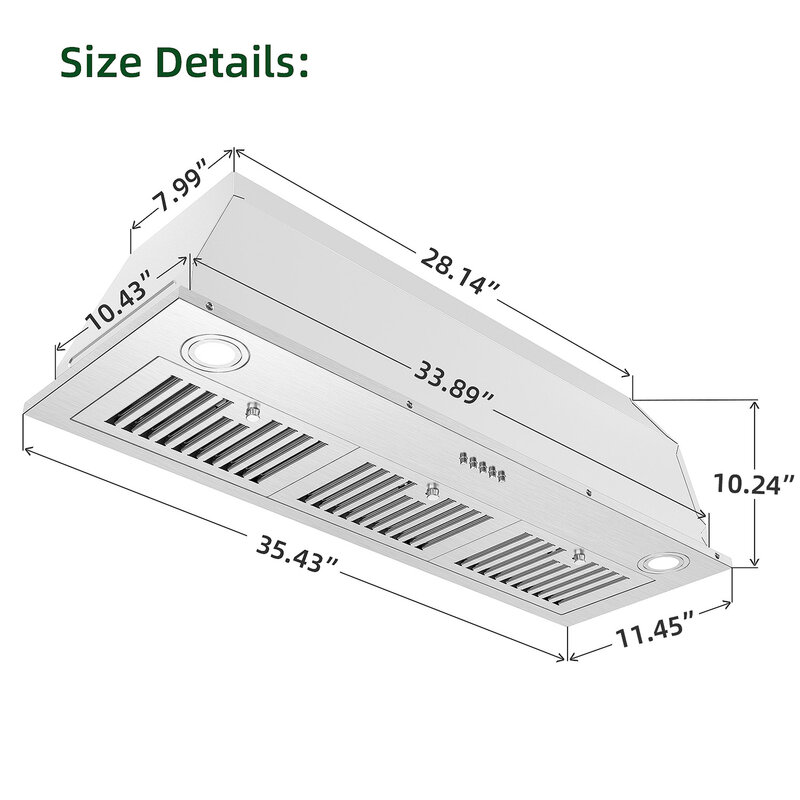 Tieasy 36-дюймовый куб ФТ/М кнопка управления перманентные фильтры светодиодная подсветка бленда для кухни YY0690B