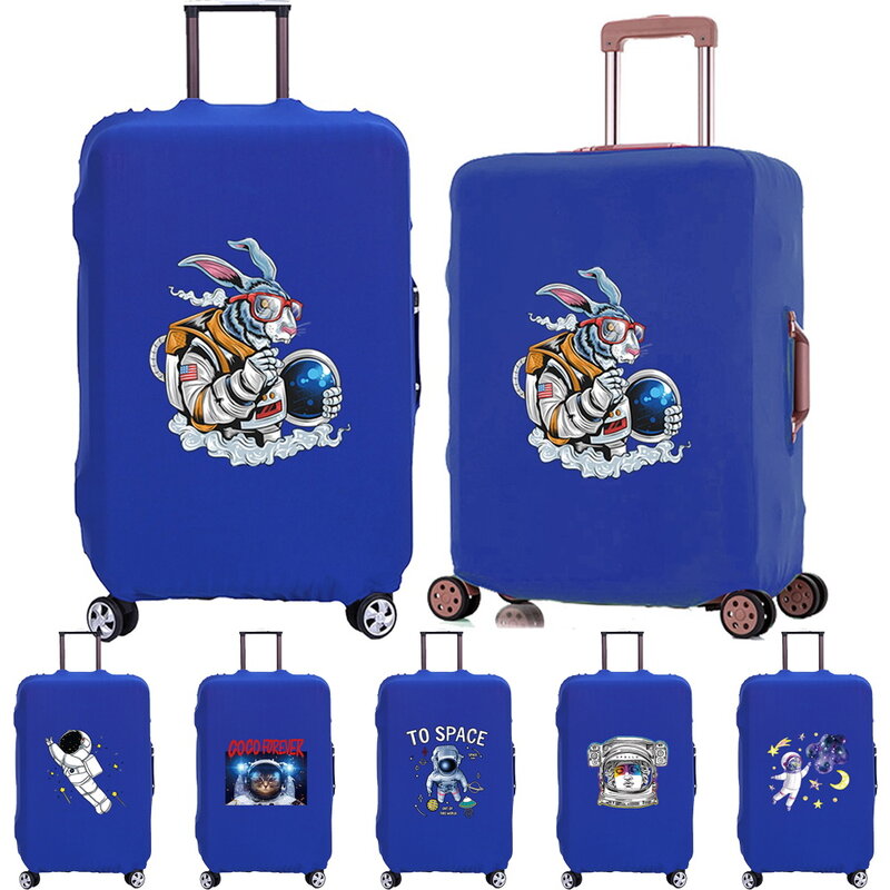 Cubierta protectora de equipaje de viaje, accesorios de viaje con patrón de astronauta, funda elástica para maleta, aplicable a 18-28 pulgadas