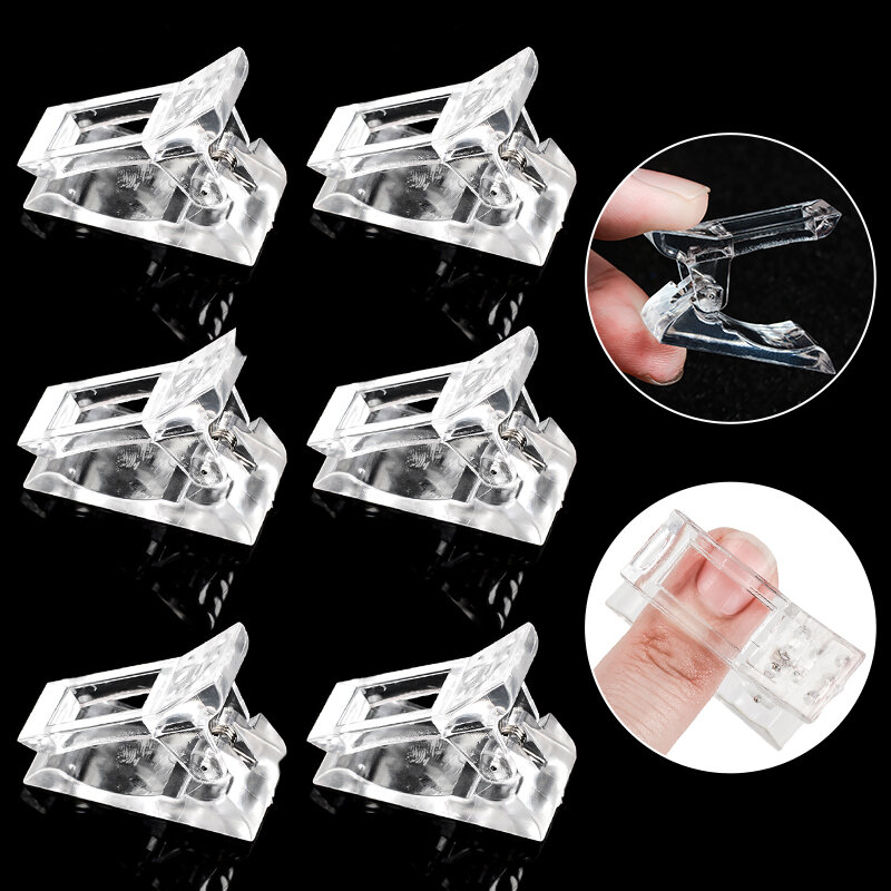 1/5/10PCS Clip per unghie in acrilico Clear Quick Building Nail Tips Clips Fingernail Extension morsetti UV per strumenti di estensione delle unghie finte