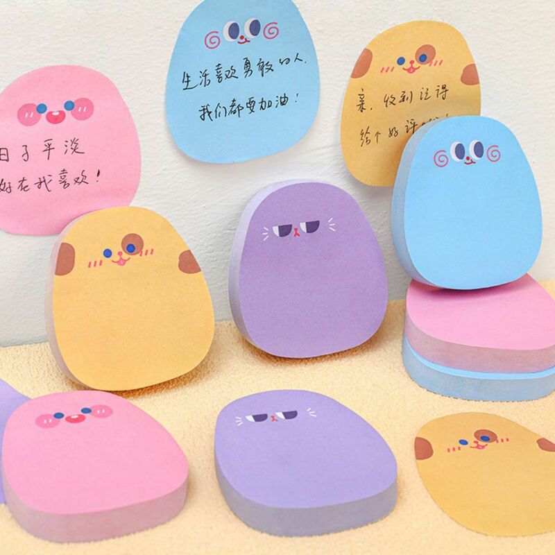 Cartoon Sticky Notes Memo Pad Colored 60 Sheets Message Paper Ins Kawaii Messages Sticking Paper Office