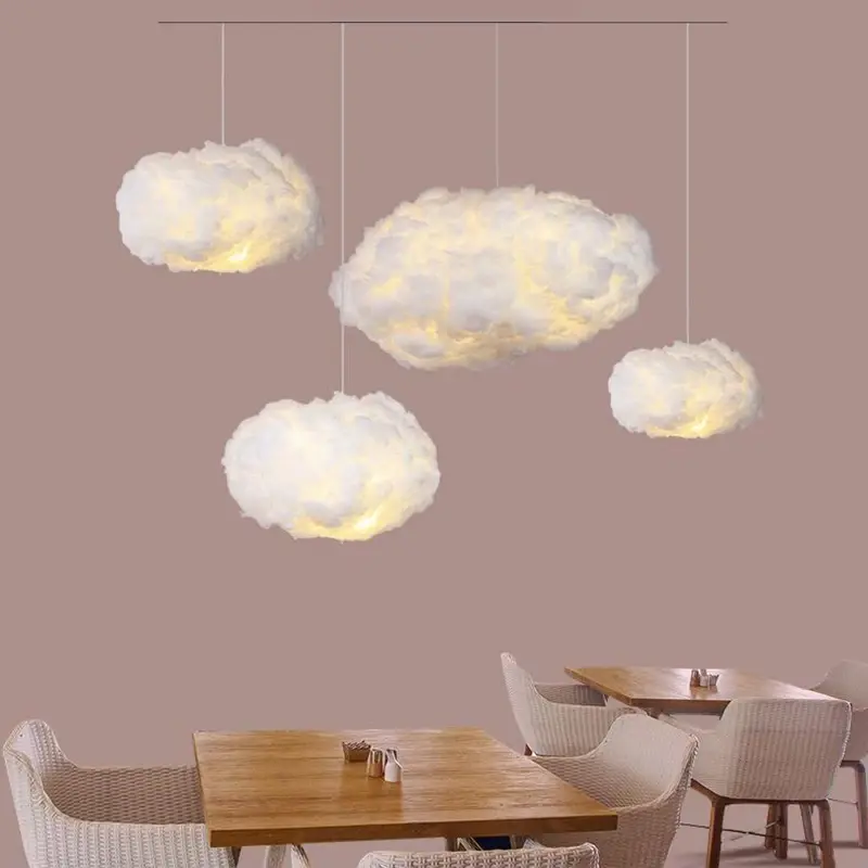 Современные плавающие светодиодные подвесные светильники в форме облака, люстра для гостиной, столовой, детской комнаты, освещение для кухни, бара, клуба, светильник, освещение