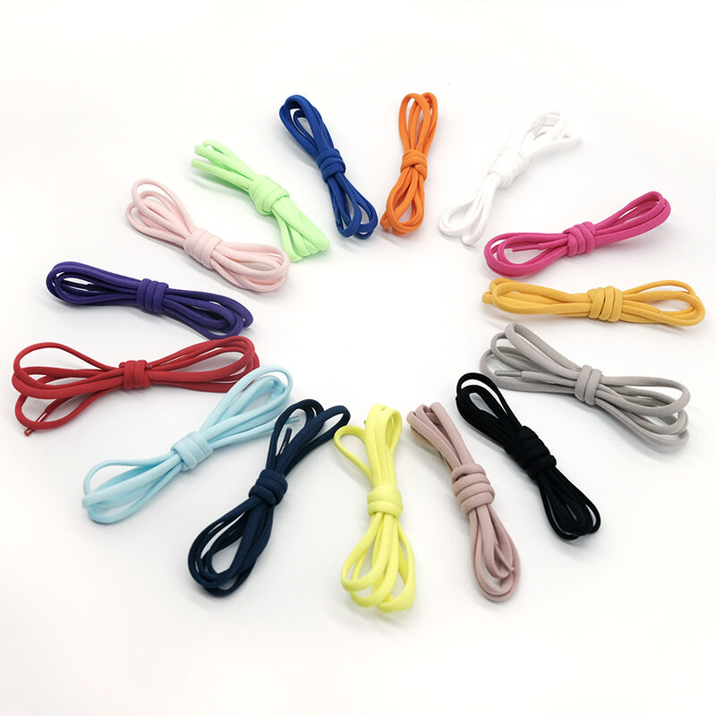 1 Pair Quick Lazy Metal Lock Laces Shoes Accessories Elastic No Tie Shoelaces for Kids and Adult Sneakers Shoelace 15colors