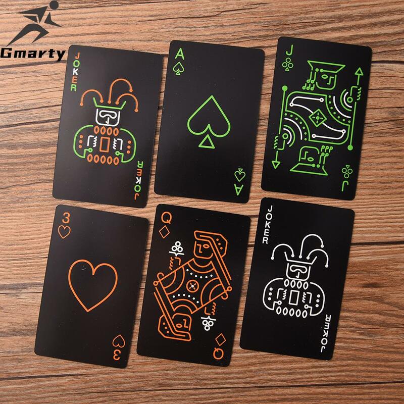 1 세트 검은 빛나는 카드 놀이 어두운 바 ktv noctilucent fluorescen 포커 카드 밤 컬렉션