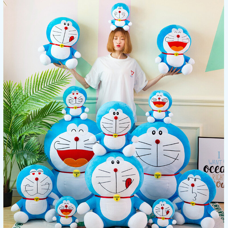 Mainan boneka hewan Doraemon, boneka lembut tokoh Anime Doraemon, hadiah ulang tahun untuk pacar