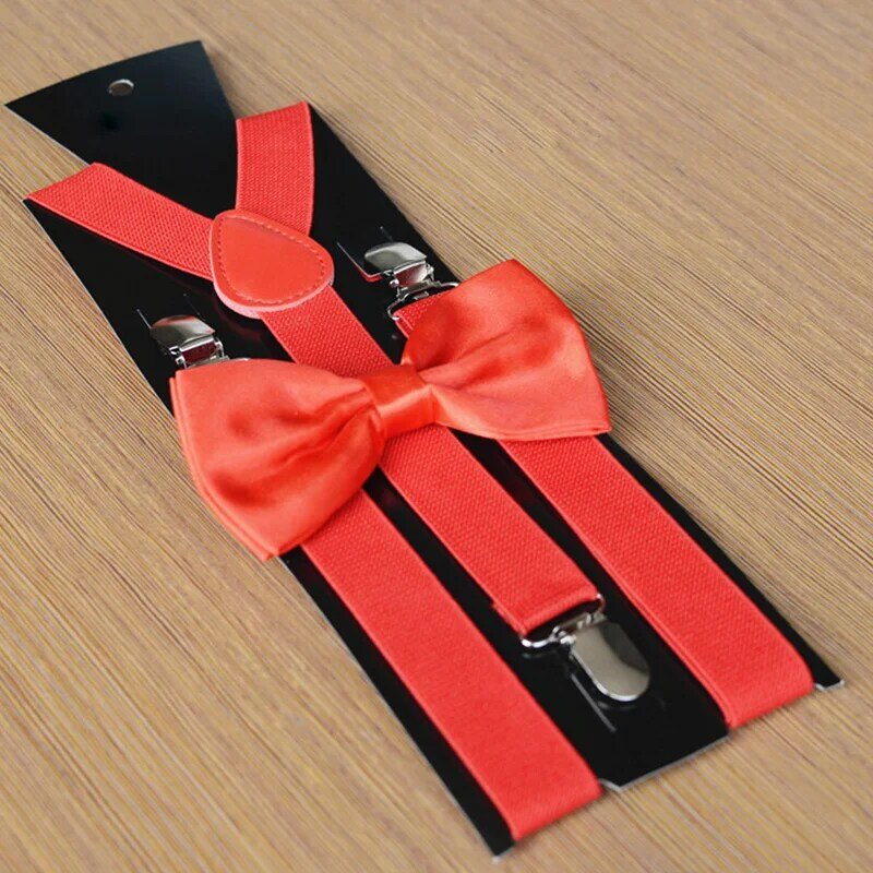 Suspensórios combinando suspensórios masculinos e conjuntos de combinação de gravata borboleta, fantasia fantasia jogo, trabalhada a partir de tecido de poliéster
