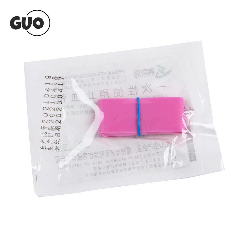 10 pçs/set torniquete descartável rosa elástico cinto kit de primeiros socorros produto de borracha médica torniquete descartável