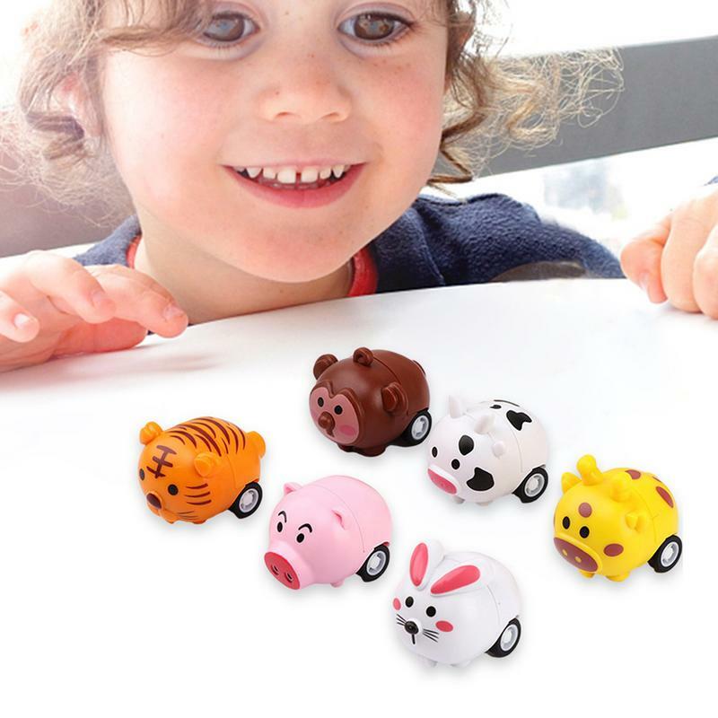 Mini voitures de course pour enfants, jouet coloré, petit Bus, camion, dessin animé, animaux, cadeaux pour garçons