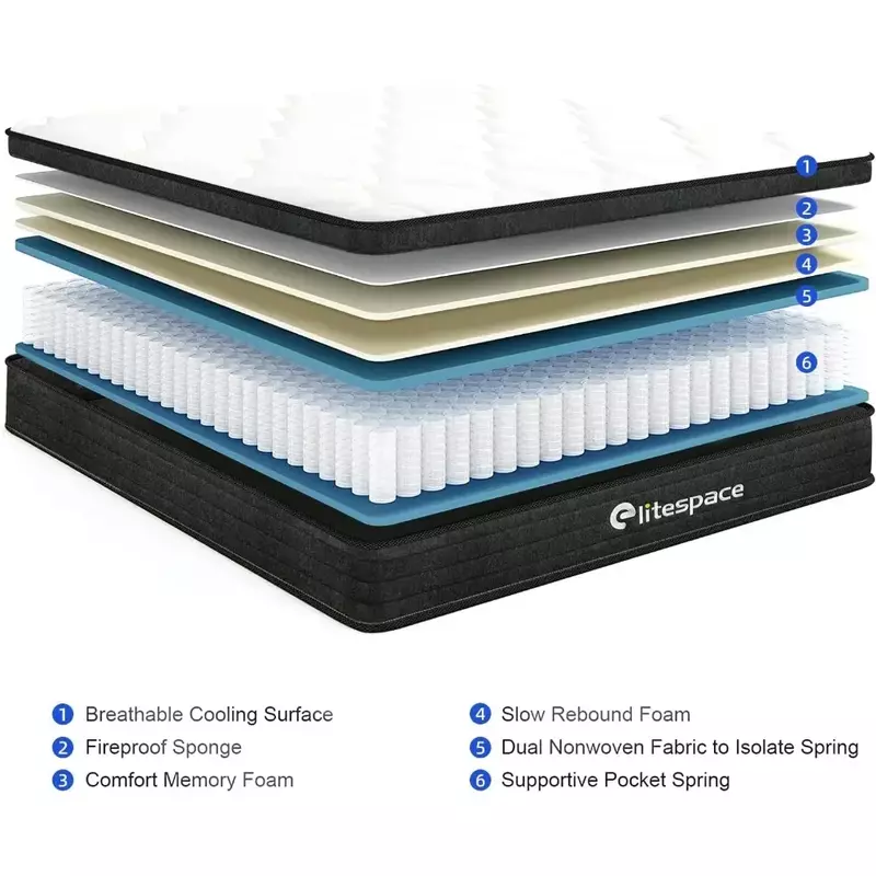 Queen-Size-Matratze, 10-Zoll-Memory-Foam-Hybrid-Queen-Matratzen in einer Box, für Schlaf unterstützung und Drucken tlastung versand kostenfrei