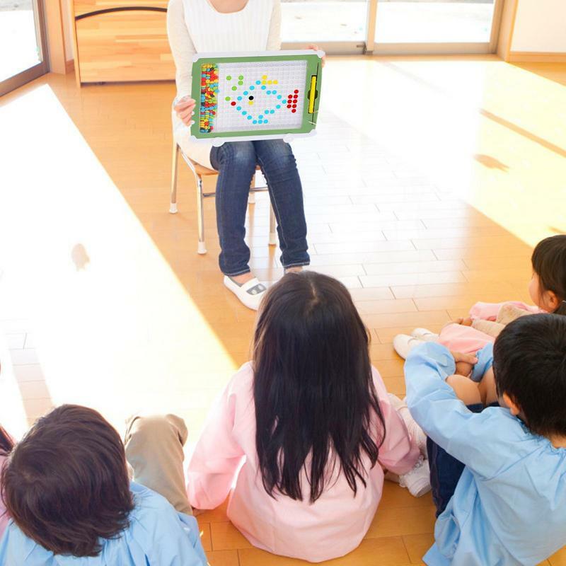 Tablero de dibujo de cuentas magnéticas de colores para niños, almohadilla de dibujo de arte creativo, aprendizaje preescolar Montessori, juguete educativo temprano