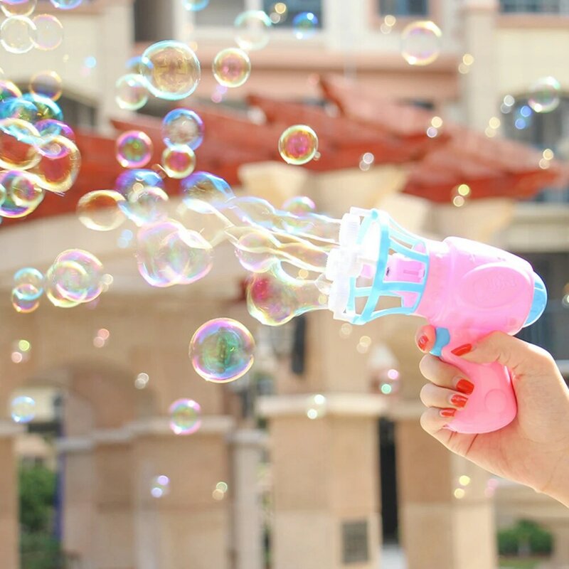 Kids Toys Bubble Gun Soap Bubbles Machine Gun Shape Automatic Bubble Gun Toys For Children Gift