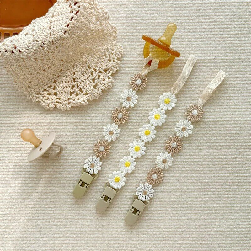 Little Daisy Baby Pacifier Clips Pacifier Chain Nipple Bracket Holder for Nipples Toddler Girl Baby Shower Gift Baby Accessories