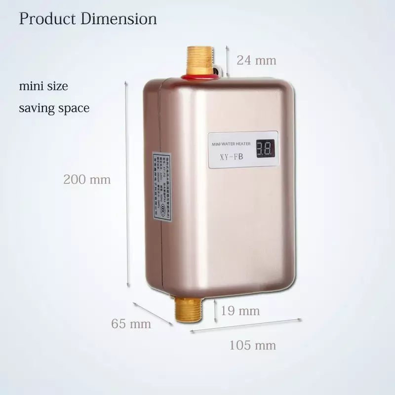 Электрический водонагреватель 3800 Вт, мгновенный безрезервуарный мгновенный нагреватель воды для кухни, ванной, душа, водонагреватель