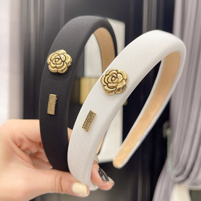 INS Korean Style High Skull Top Face Wash Hair Bands Classic Style Camellia Headband Hair Accessories Wholesale