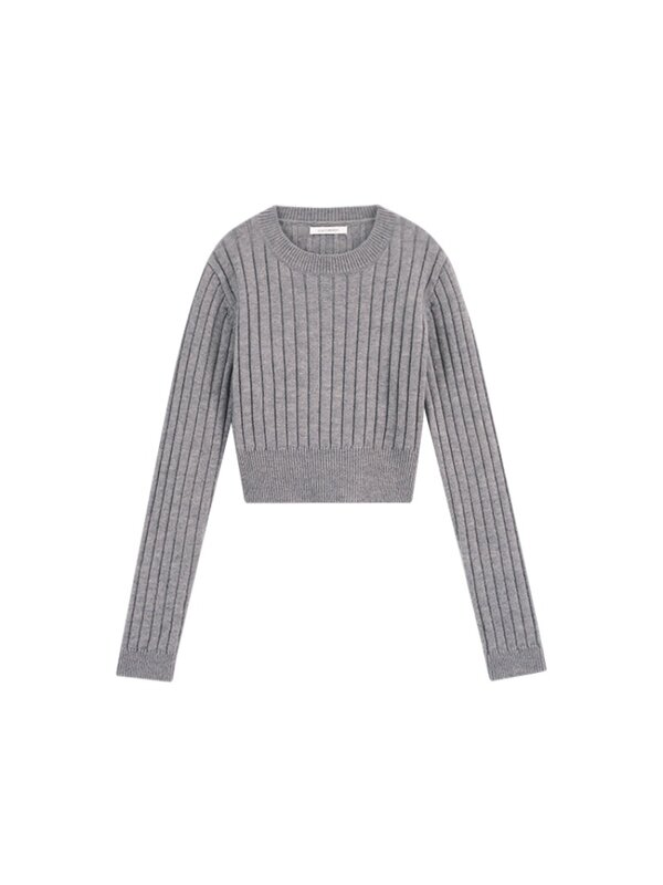 Sweater pendek modis wanita, pakaian atasan Pullover wanita desain Slim Fit, Sweater rajut kelas atas musim gugur
