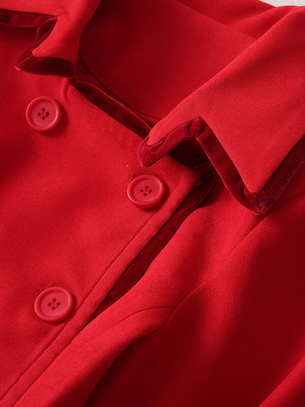 Nowy jesienny zestaw damski wysokiej jakości bluzki w czerwonej kurtce ołówkowa pół spódniczka elegancka wyjątkowa impreza moda gwiazd garnitur Casual