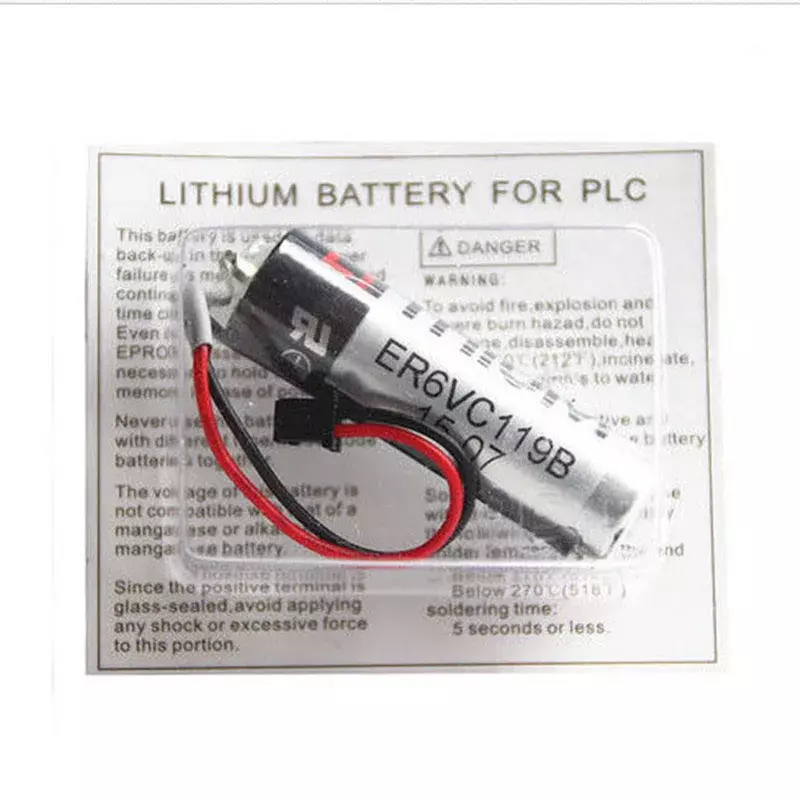 Lot 10 buah asli baru ER6V Pack paket baterai 3.6V 2400mAh PLC baterai Lithium industri dengan konektor colokan hitam