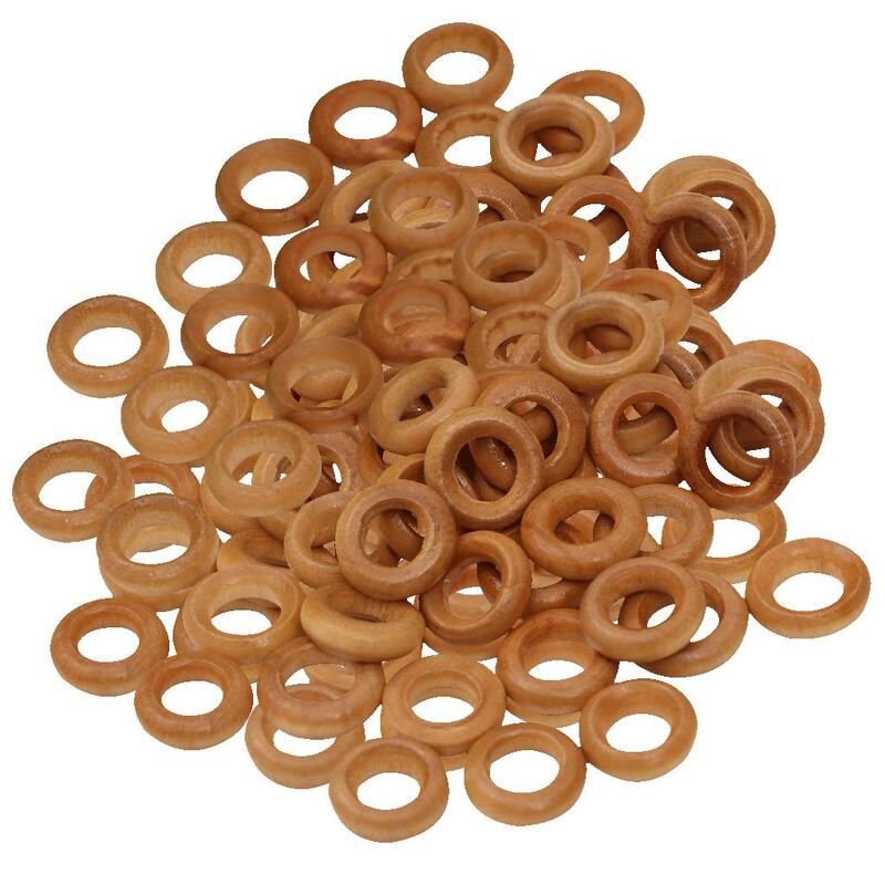 100Pcs Unfinished Wooden Rings for Necklace Bracelet Jewelry crafts Gift