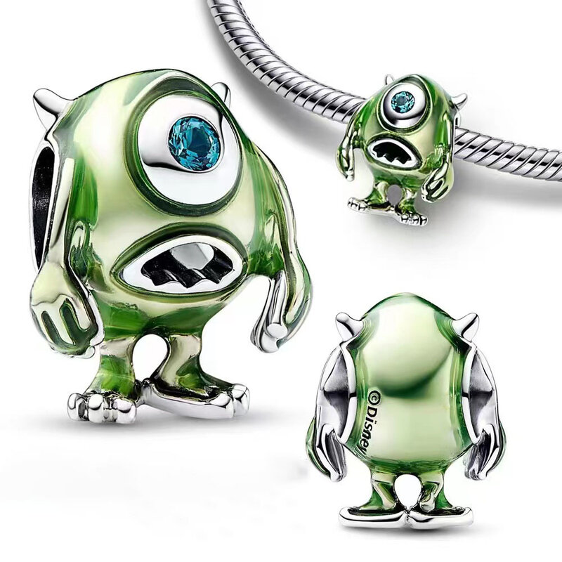 2023 Aoger MINISO Pixar Monsters Inc 925 пробы серебряные бусины с подвеской, подходят для оригинального браслета Pandora, женские подарки
