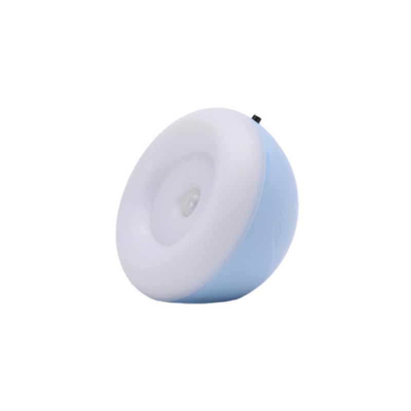 Motion Sensor 360° Rotation LED Wireless Light Bedroom Lamp USB Rechargeable Energy-Saving Body Induction Lamp Blue