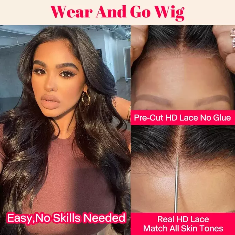 13x4  Lace Wig Body Wave Glueless Wig PrePlucked Hairline with BabyHair for Women Synthetic Lace Front Wigs for Black Women
