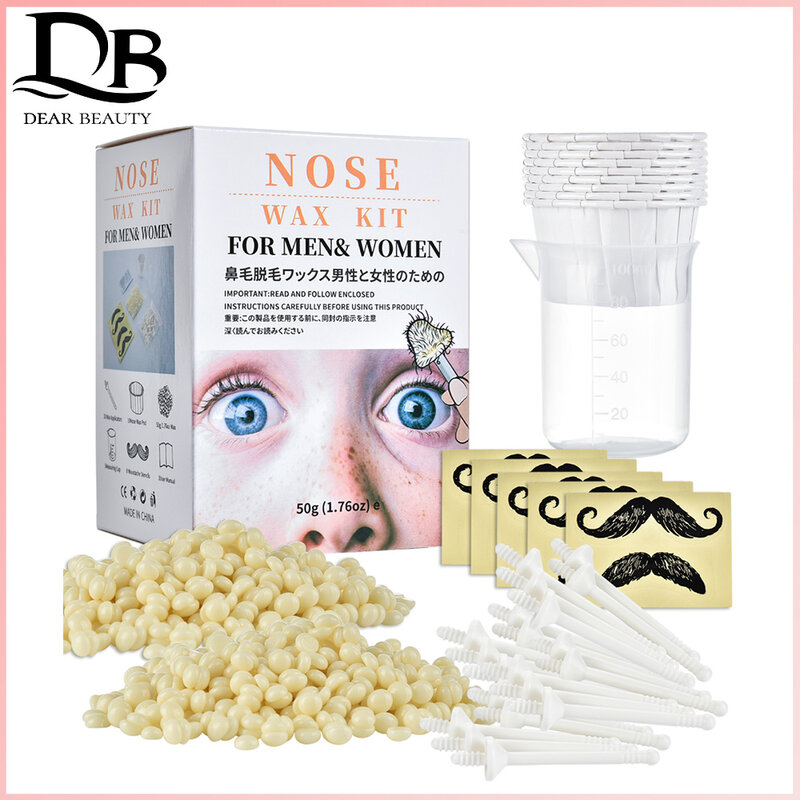 Portátil indolor nariz cera kit para homens e mulheres, unha depilação, kit de depilação, unha limpeza clipper, beleza
