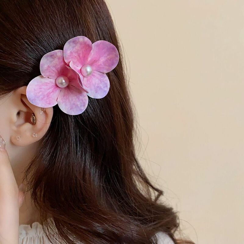 Заколка для волос с имитацией жемчуга в виде цветка для побережья отпуска головной убор из ткани милый зажим для утконоса головной убор в Корейском стиле