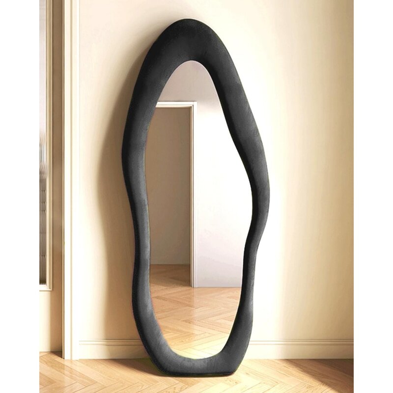 Full Length Mirror, Floor with Stand Wall Mounted,Full Length Floor,Standing Mirror Full Length,Irregular Black Mirrors