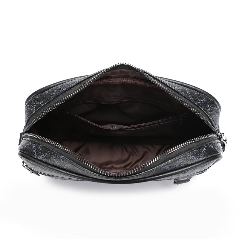 Bolsa de ombro de couro PU masculina, bolsa multifuncional com alça de cintura, bolsa estilo business, saco de alta qualidade
