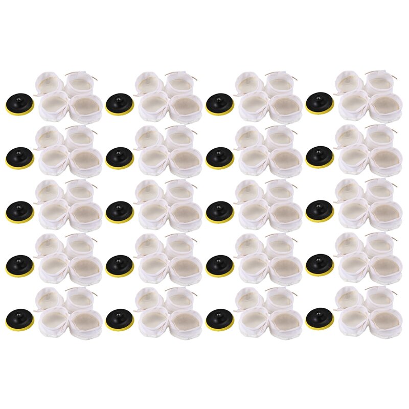 Kit de pulidor/amortiguador de 100 piezas, almohadilla de capó de lana suave, Blanco: 4 pulgadas