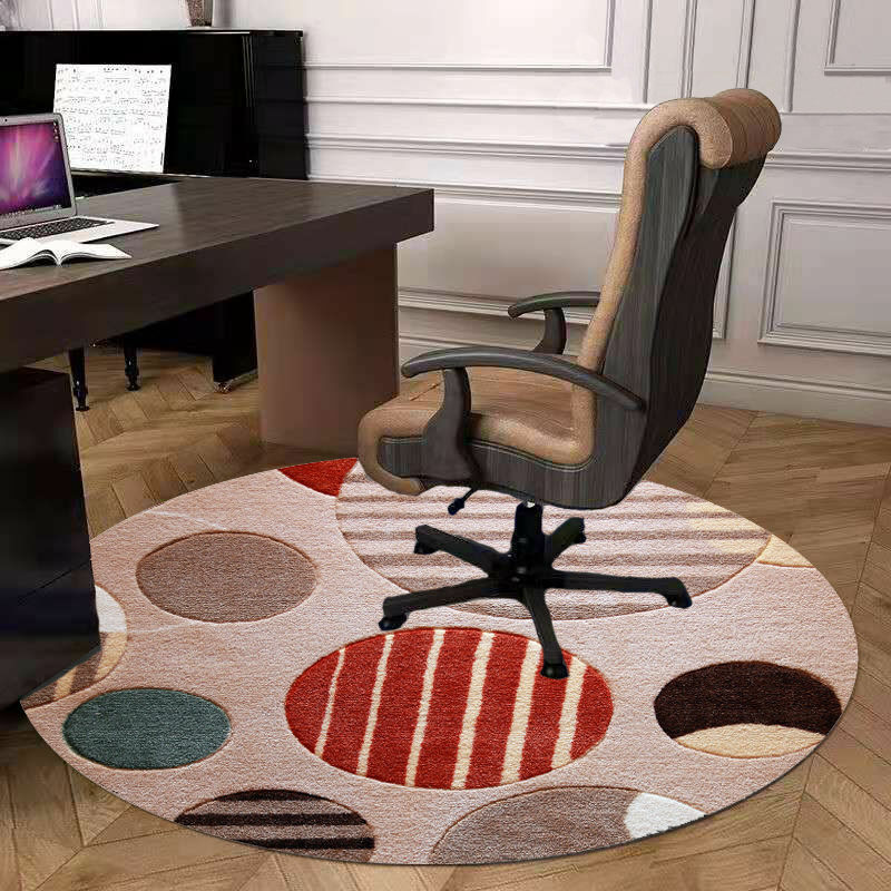 Tapete redondo geométrico simples, cadeira de escritório tapete, mesa de computador, decoração do quarto, tapetes da sala