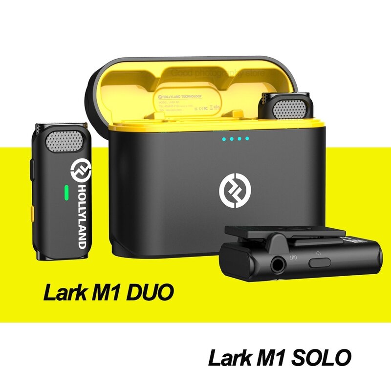 Mikrofon Lavalier nirkabel Lark M1 DUO, mikrofon penerima pemancar SOLO M1 untuk kamera Sony Nikon Canon