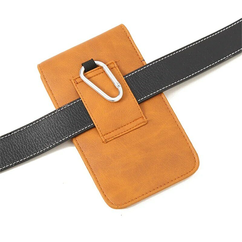 Универсальная поясная сумка для мужчин, кобура из искусственной кожи с зажимом для ремня, прочная внешняя искусственная сумочка