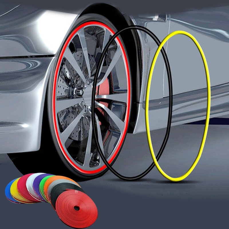 4M / 8M Auto Velg Beschermen Strip Wiel Rand Protector Bright Matte Auto Wiel Sticker Tire Bescherming Covers auto Velgen Styling