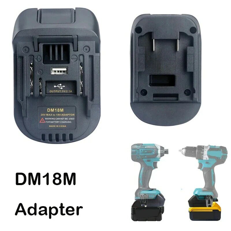 Adattatore batteria 1/2pcs per Milwaukee per Dewalt a per batterie Makita Bl1830 Bl1850 per utensili batteria Dewalt DM18M adattatore USB