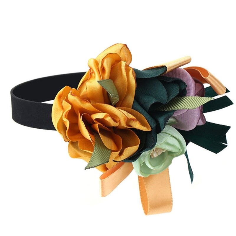 Y166 Kalung Pita Unik Choker Bunga 3D Kalung Choker Bunga Perhiasan Leher untuk Wanita Anak Perempuan