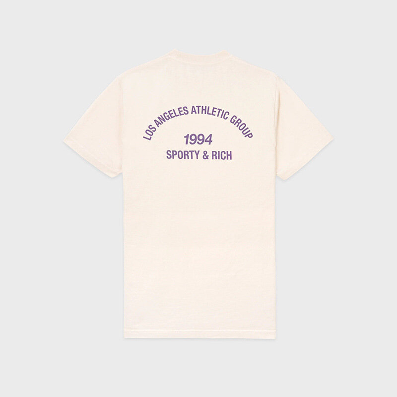 2024 Sommer neue nordamerika nische Nische sportlich & reich Englisch Brief gedruckt Baumwolle Aprikose Frauen Kurzarm T-Shirt