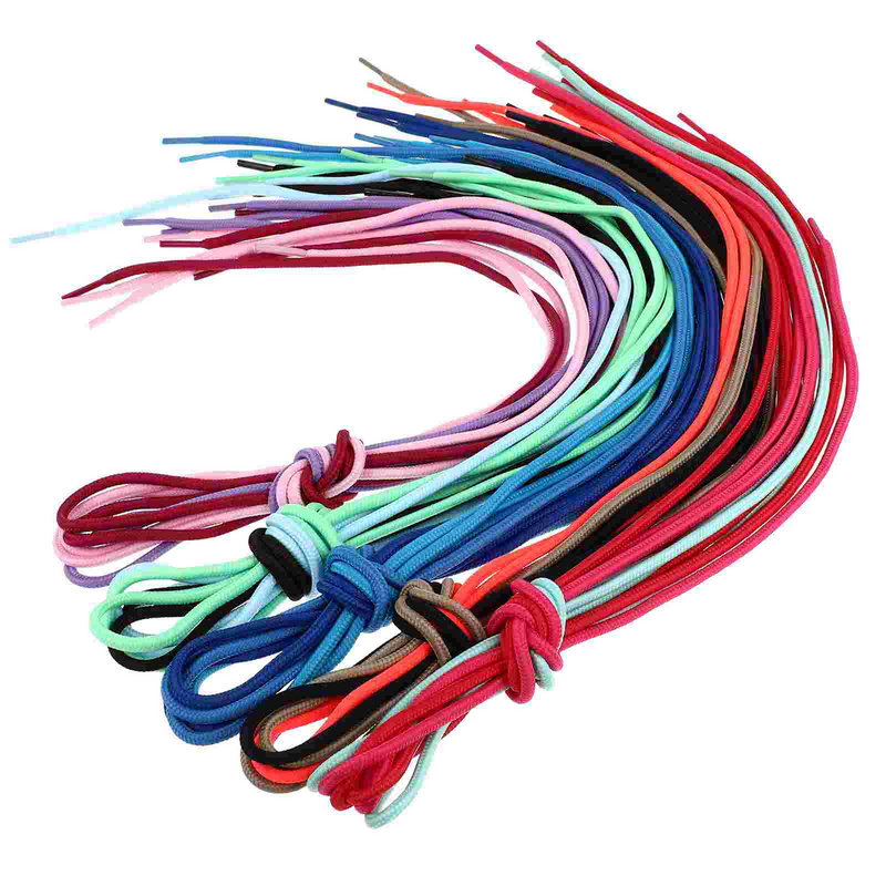 Laços multicoloridos para corrida e calçados esportivos, cor branca, 30 peças