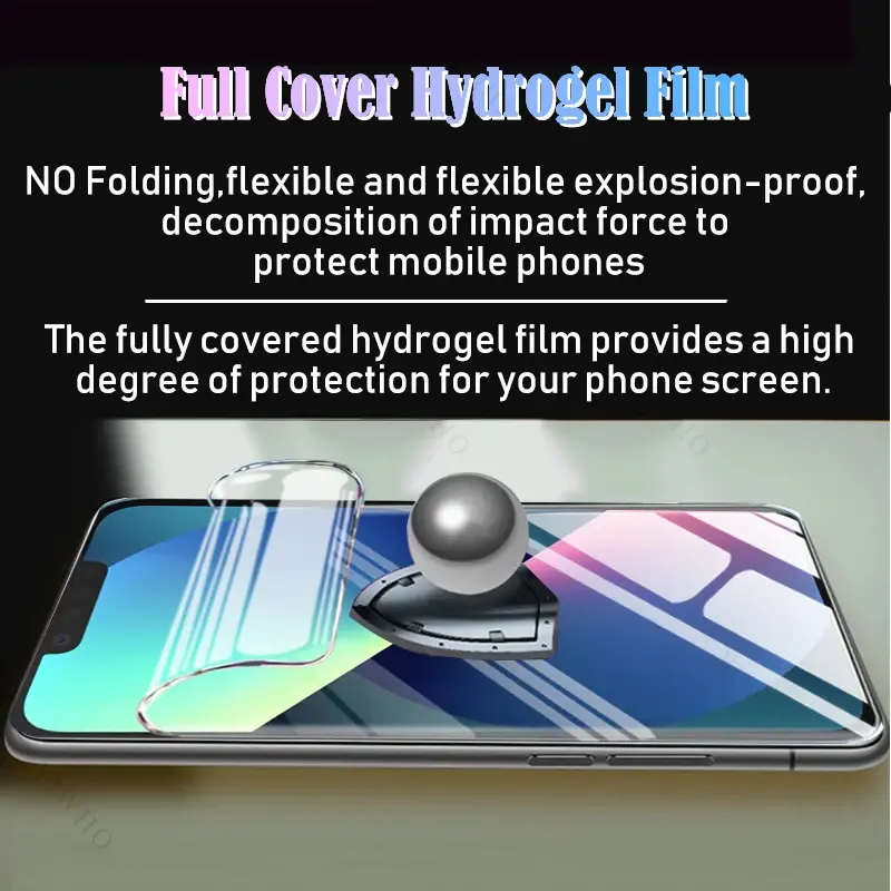 4-1psc Front Safety Hydrogel Film for Apple IPhone 13 6.1" Protective Screen Protector Clear Transparent Film Not Tempered Glass