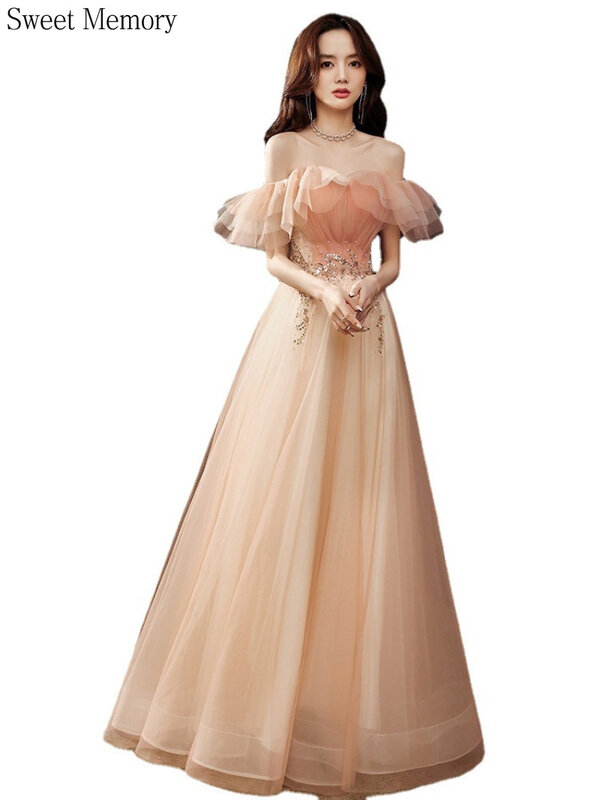 Летнее платье подружки невесты с бисером, Длинное Элегантное женское платье на День святого Валентина, модное платье на шнуровке для свадебной вечеринки