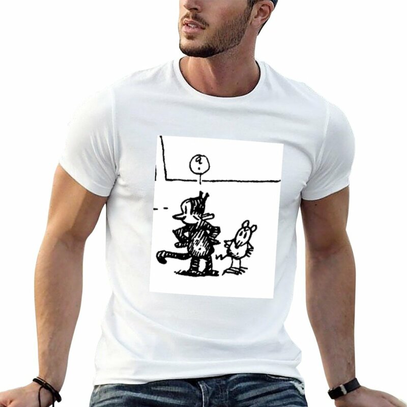 Nieuwe Krazy Kat En Ignatz Mouse Klassieke Komische T-Shirt Schattige Kleding Oversized T Shirts Jongens Witte T-Shirts Heren Kleding