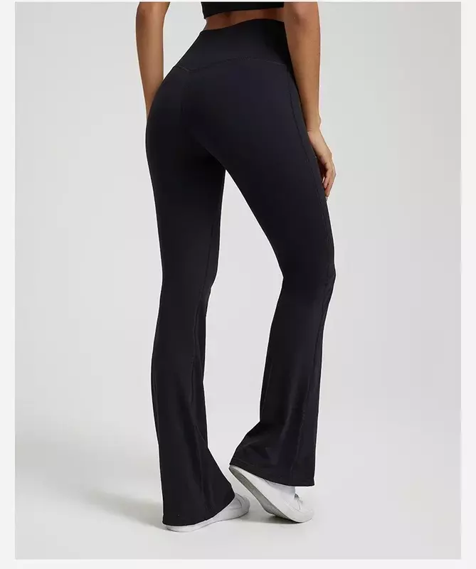 Lemon Align-Pantalon de sport évasé pour femme, leggings taille basse, extérieur, décontracté, lifting des hanches, fjFitness, danse, jambe large